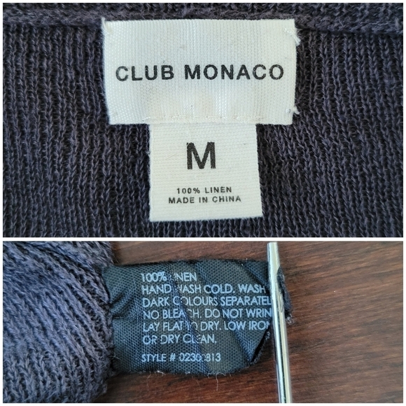 Club Monaco Lightweight 100% Linen Boat Neck Pullover Sweater Size M Purple Gray - Picture 6 of 10